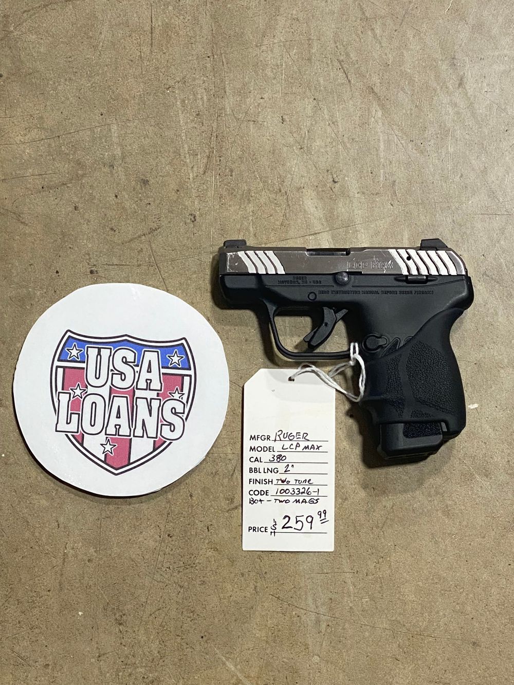 USED- Ruger LCP Max 380 auto